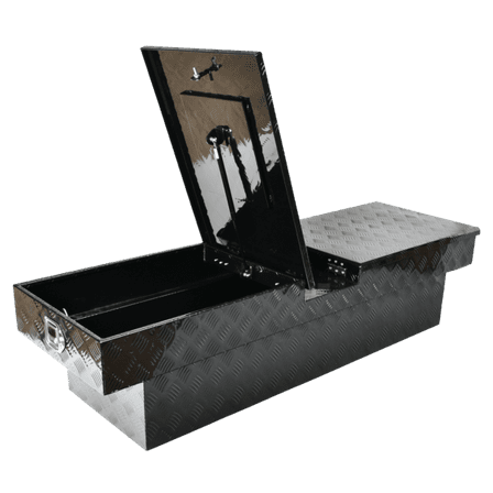 Aluminum Gull Wing Truck Tool Box 64"x20"x15" Gloss Black Diamond Tread