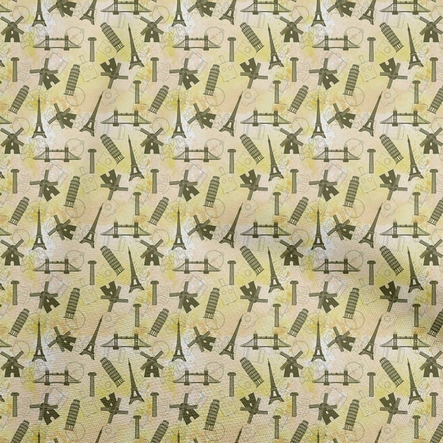 oneOone Polyester Spandex Olive Green Fabric Travel Sewing Craft Projects Fabric Prints By Yard 56 Inch Wide