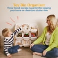 thumbnail image 3 of ECR4Kids 3-Tier Organizer with 9 Removable Plastic Bins, 3x3, Toy Storage, Dark Natural/White, 3 of 9