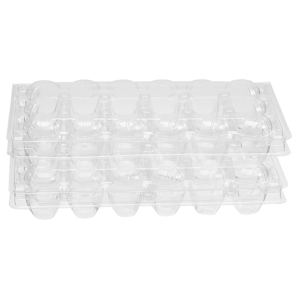 50 cajas de cartón para huevos de codorniz de 18 rejillas, organizador desechable de PVC, transparente, dispensador de huevos para el hogar.