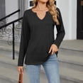 thumbnail image 4 of Scyoekwg Casual Long Sleeve Shirts for Women V-Neck Lightweight Slim Tops Vintage Loose Fashion Dressy Blouses Fall Clothes Solid Color Tops(Black,XL), 4 of 6