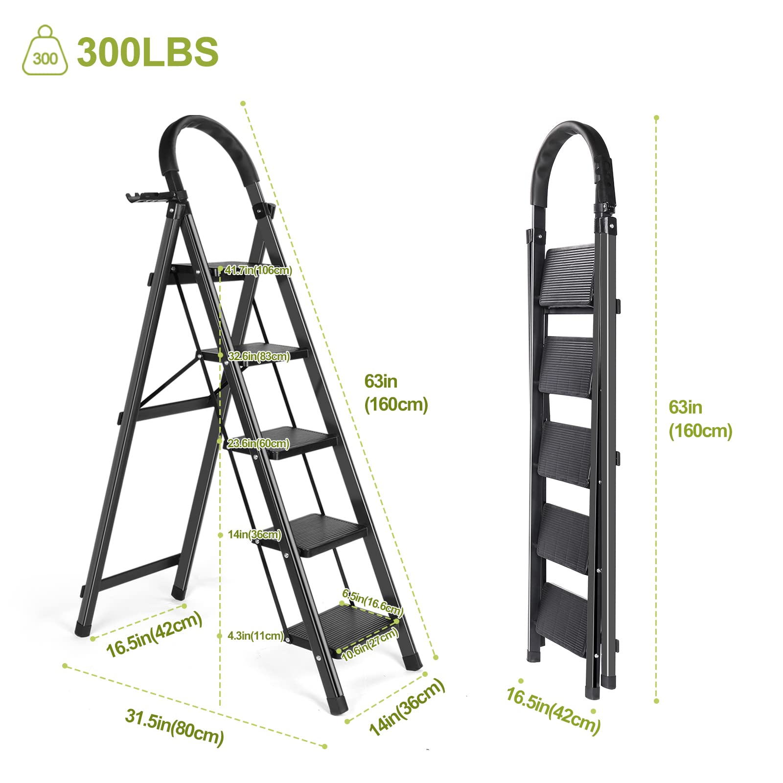 Liferecord 5-Step Folding Ladder with Cushioned Handle photo 5
