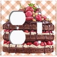 thumbnail image 2 of Metal Light Switch Wall Plate Outlet Cover (Layered Fruit Chocolate Strawberry Cake Custard - Single Duplex Single Toggle), 2 of 2