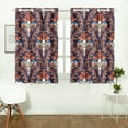 thumbnail image 3 of Mkhert Damask Pattern Blackout Window Curtain Kitchen Curtain 26X39 Inch, 2 Panels, 3 of 3