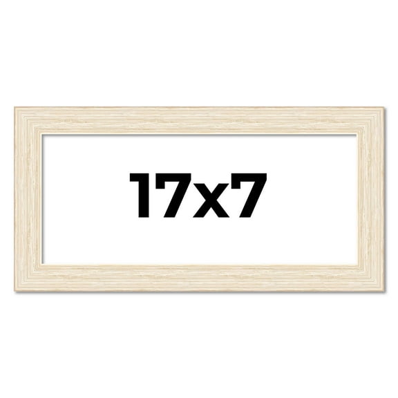 17x7 Frame White Real Wood Picture Frame Width 1.5 inches | Interior Frame Depth 0.5 inches | Barn