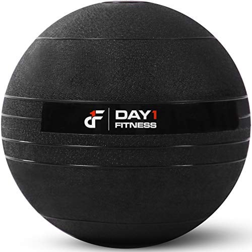 Weighted Slam Ball by Day 1 Fitness - 30 lbs - No Bounce Medicine Ball - Gym Equipment Accessories for High Intensity Exercise, Functional Strength Training, Cardio