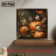 thumbnail image 2 of 2D Flat, 1pc Vintage Farmhouse Fall Decor - Rustic Autumn Birds on Pumpkins Wall Hanging - Wood Frame - Easy Hang No Wiring Needed - Farmhouse Kitchen, Living Room, Porch Decoration - Thanksgiving, 2 of 9