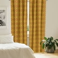thumbnail image 2 of Ambesonne Kente Pattern Curtains, Warm Tones Tribal, Pair of 28"x63", Earth Yellow Vermilion, 2 of 5