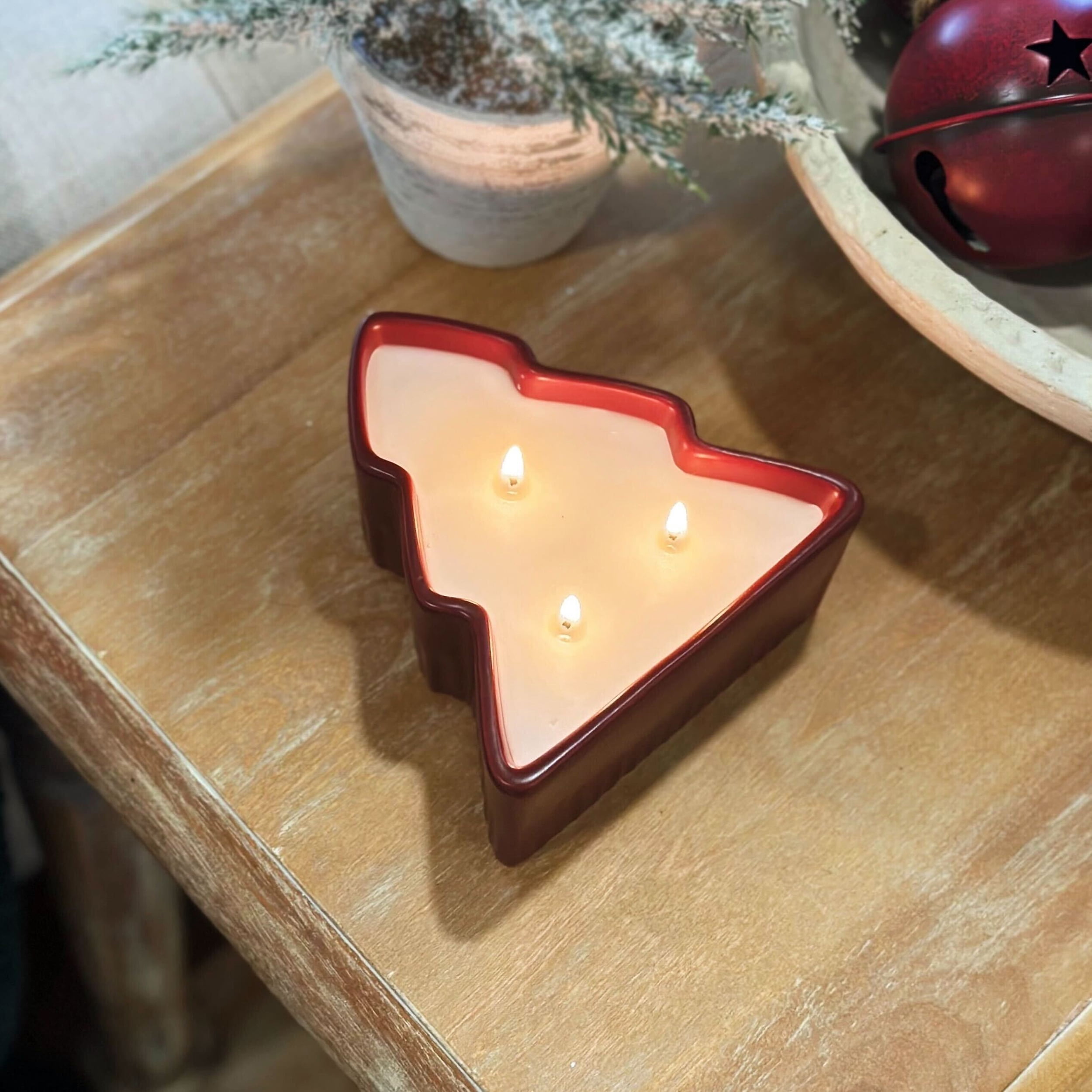 Better Homes & Gardens Spicy Cinnamon Stick Scented 3 Wick Ceramic Tree Dish Candle 10oz