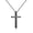 Black, variant on Cross Necklace for Women, Silver/Black/Gold Stainless Steel Simple Cross Pendant Necklace with Shiny Double-Line Chain christian Flag Stainless Steel Cross Necklace gift christ maker