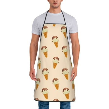 

Aprons for Men Women - Ice Cream No.9010 Cooking Kitchen Apron Chef Apron Waterproof Apron for Painting Pottery Baking BBQ Gardening Salon Gift For women Men
