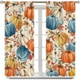 thumbnail image 2 of Fall Thanksgiving Curtains Watercolor Autumn Pumpkins Eucalyptus Leaves Decorations for Home,Farmhouse Decor Rod Pocket Drapes for Bedroom Living Room 84 in x 84 in Blackout, 2 of 6