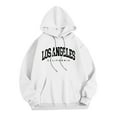 thumbnail image 3 of CONFREE Men's Hoodies City Letter Prints Hoodies For Men Graphic Long Sleeve Casual Pullover Hooded Sweatshirts With Pockets, 3 of 5