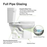 HOROW 1.28 GPF Round Two-Piece Toilet with Chair Height, Soft Seat, Single Flush, Installation Kit