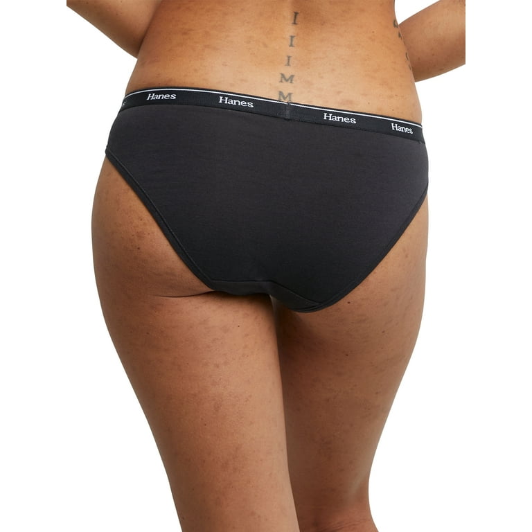 Hanes Women's Stretch Cotton Bikini Underwear, Moisture-Wicking
