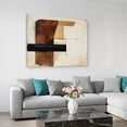 Abstract Brown Canvas Print Wall Art, Geometric Color Block Cylinder ...