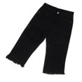 thumbnail image 1 of Lady Large Hole Destroyed Ripped Shorts Denim Hot Pants Jeans 2XL Black, 1 of 8