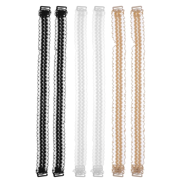 3 pares Exquisito Sujetador elástico Cinturón antideslizante Sujetador Correa de encaje Belleza Belleza Back Strap