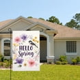thumbnail image 2 of AMHNF Hello Spring Floral Bird Linen Garden Flag for Spring Summer Home Outdoor Garden Yard Door Decor 12x18 inch, 2 of 5