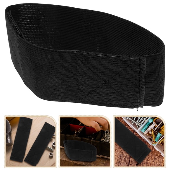KAKOWELY 7-Piece Set of Black Adjustable Elastic Straps for Binding, Fastening, and Organizing Items Easily