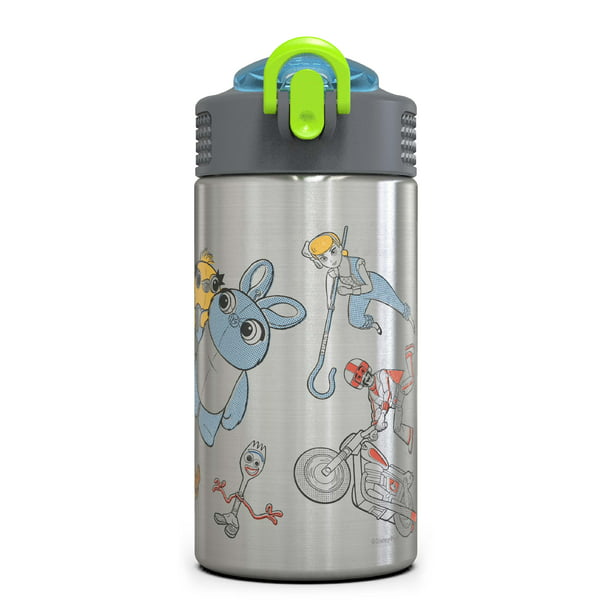 Zak Designs 15.5 oz Kids Water Bottle Stainless Steel with Push-Button  Spout and Locking Cover, Disney Pixar Toy Story 4 - Walmart.com