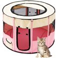 thumbnail image 1 of Recinto interior redondo plegable (Rosa-S:70*70*40 cm), tienda portátil para mascotas al aire libre, 1 of 5