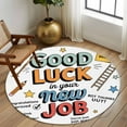thumbnail image 3 of Funny Words Round Rug 5ft Washable Circle Kitchen Rugs Non Slip Cartoon Orange Blue Luck Large Area Rug Indoor Floor Carpet for Bedroom Living Room Home Office Dining Room Nursery, 3 of 8