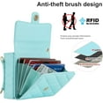 thumbnail image 3 of Women Wallet Purse for Samsung Galaxy Z Flip 5 5G Case Crossbody with Credit Card Holder Strap Lanyard RFID Blocking Protection Flip Leather Zipper (Green, Z Flip 5), 3 of 18