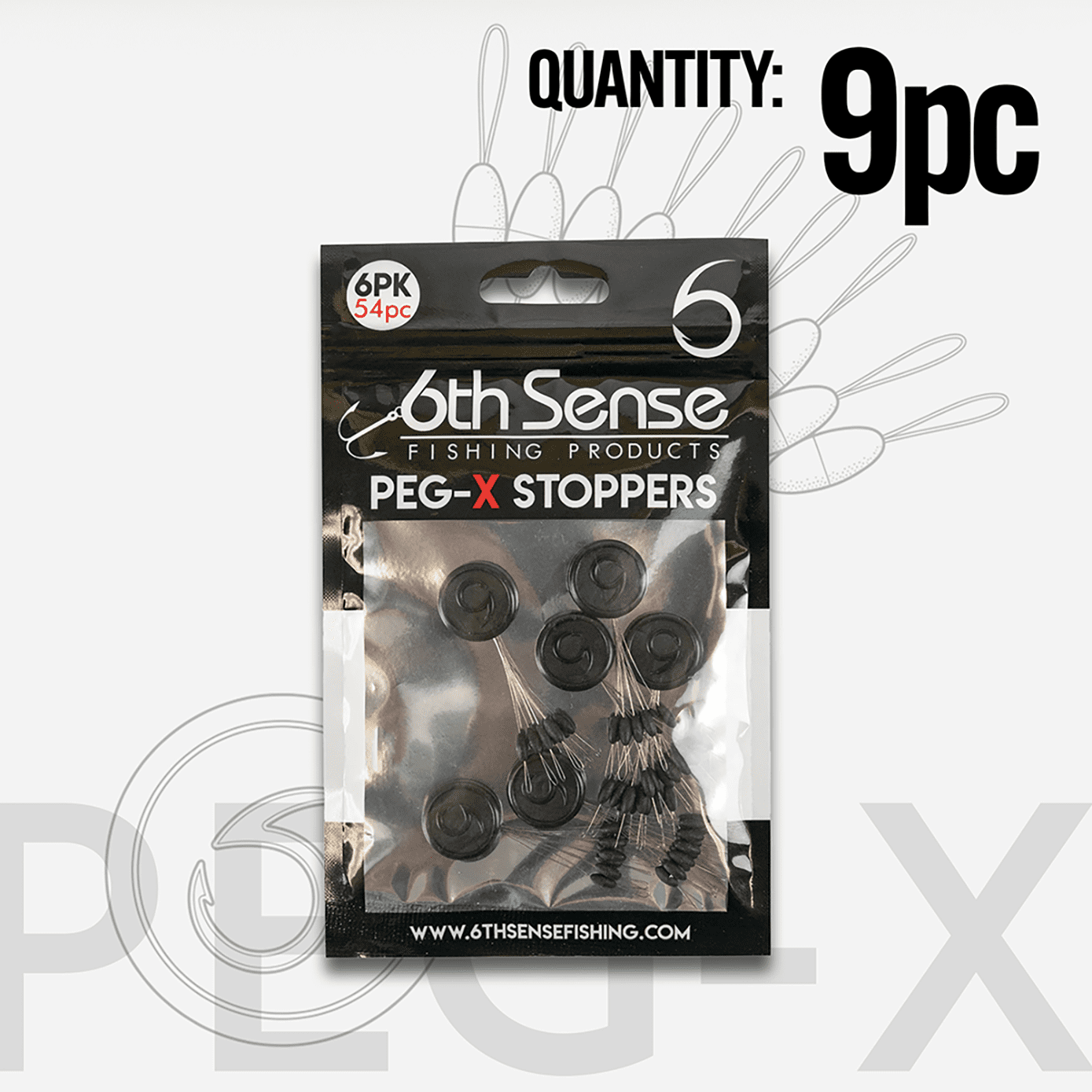 (3 pack) 6th Sense – Peg-X Weight Stoppers, Adjustable Line Pegs for Flipping & Finesse Rigs (9/pk)