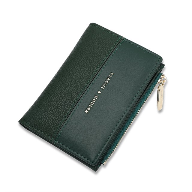 Cartera de mujer Cartera corta sencilla de dos pliegues Cartera multitarjetas