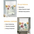 thumbnail image 3 of Spring Floral Tie Up Curtains for Window, Thermal Insulated Balloon Shade Adjustable Rod Pocket Curtains Valance Panels for Kitchen Bathroom Cafe 52 x 45 Modern Abstract Art Farmhouse Botanical, 3 of 6