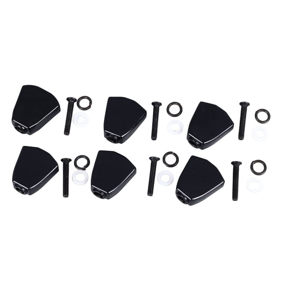 6 Pieces Metal Guitar Tuner Machine Handle Replacement Parts Tuning Key Button Head Peg Accessories for Acoustic and Electric Guitars Silver (3.15 inches / 8 cm)-black
