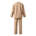 thumbnail image 4 of Ohufall V Neck Sets for Men Long Sleeve Loose Solid Color Drawstring Comfort Tops with Long Pants Casual Sets, 4 of 4