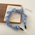 thumbnail image 1 of Diadema plisada sencilla para mujer, diadema de alta gama, diadema fina de satén para verano, accesorios para el cabello con sello para lavar el rostro, 1 of 6