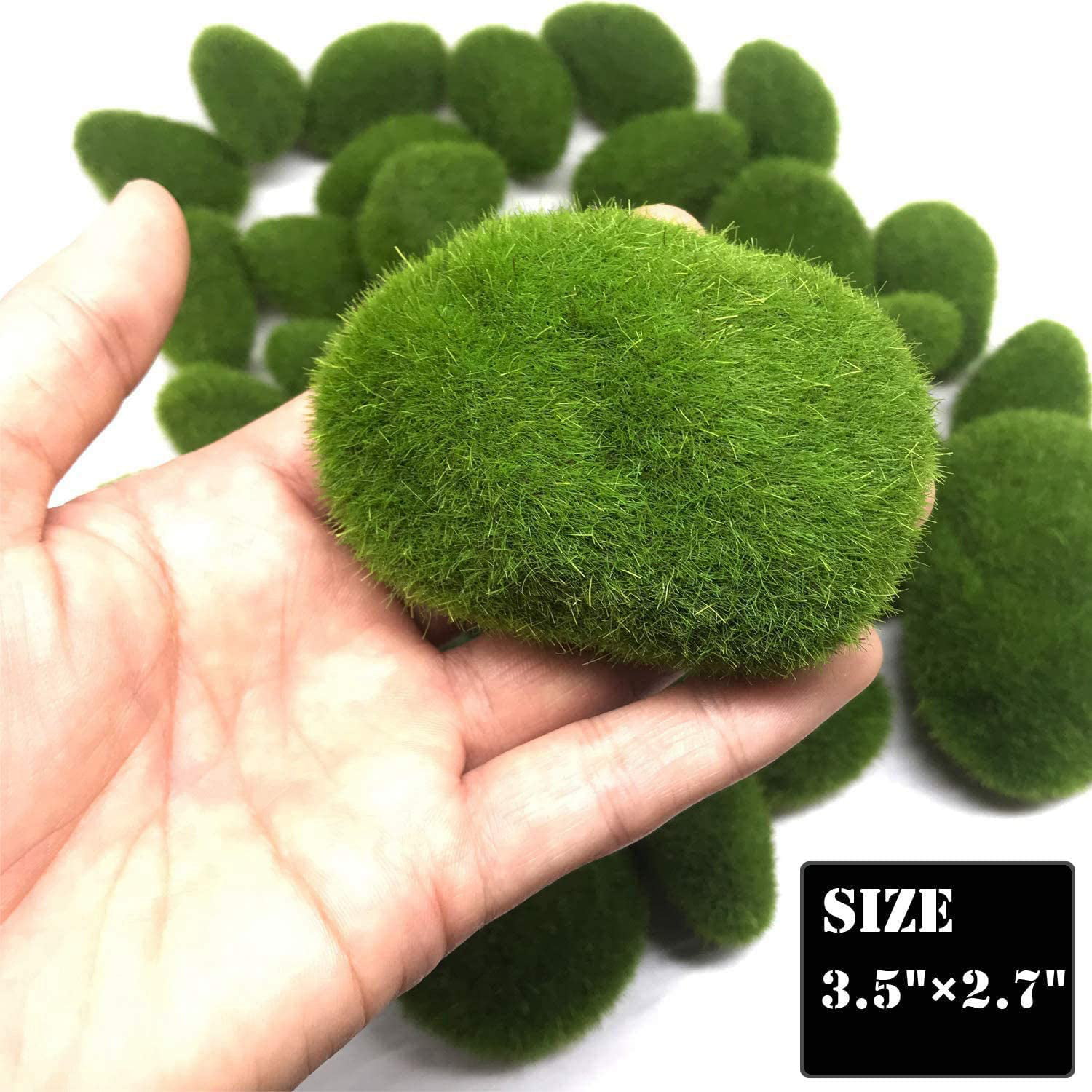 TIHOOD 30 PCS 3 Size Artificial Moss Rocks Decorative, Green Moss Balls,Moss  Stones, Green Moss Covered Stones, Fake Moss Decor for Floral Arrangements,  Fairy Gardens and Crafting
