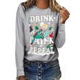 thumbnail image 2 of Camisas Navideñas Para Mujer Camisetas de Manga Larga Estampado de Bebidas Sudadera Con Cuello Redondo Informal Blusa Odeerbi ODB209802, 2 of 6