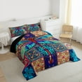 thumbnail image 3 of Manfei Boho bohemian Flower Queen Comforter Set,Glass Dragonfly Bedding Sets,Retro Exotic Floral Bedding Comforter Set For Men Women,Super Cozy Room Decor Reversible,3pcs, 3 of 8