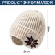 thumbnail image 4 of Gorro de invierno con orejeras y puños de punto, gorro de punto elástico, gorro de calavera para esquí, 4 of 5