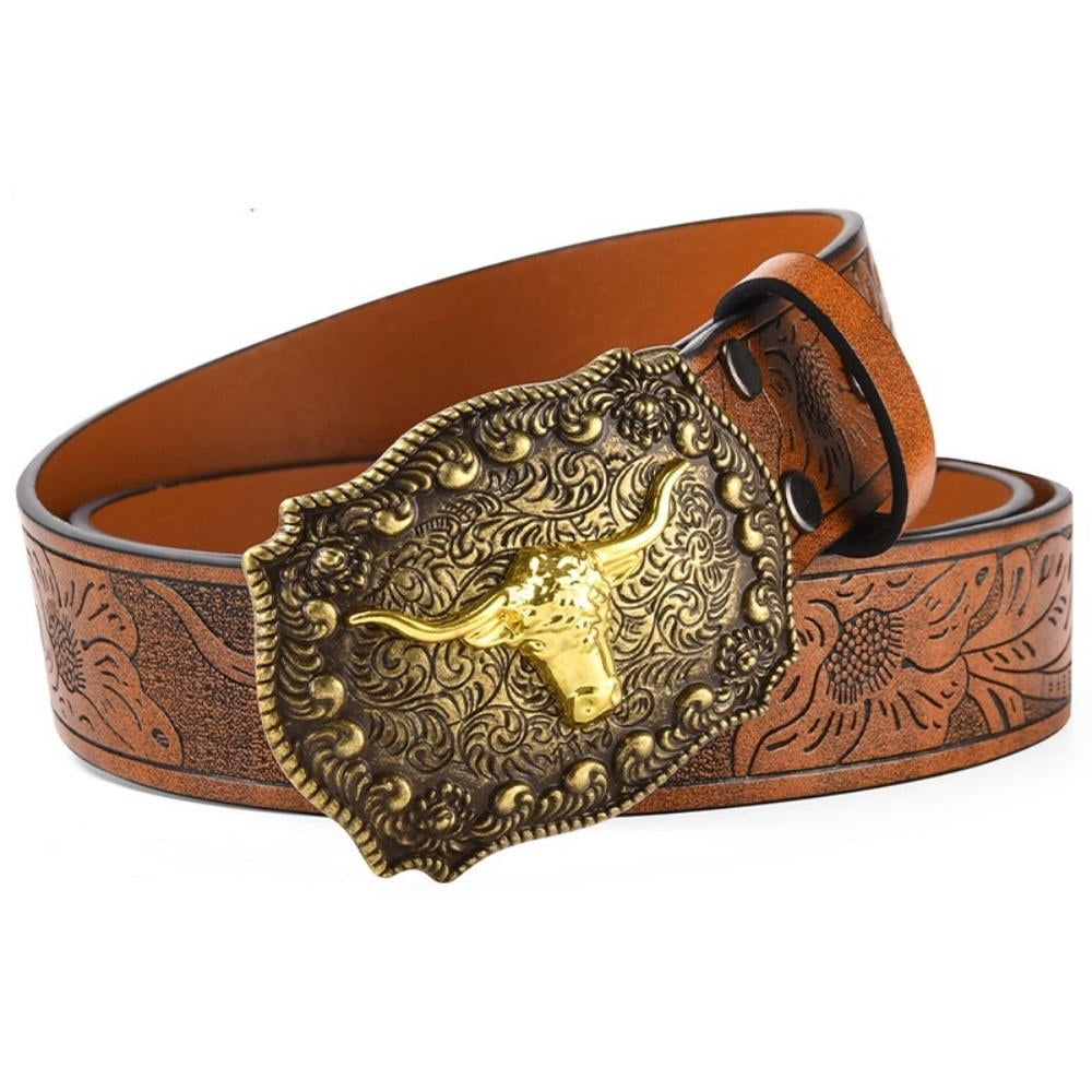WHIPPY Western Genuine Leather Belt for Women Men Cowgirl  display picture 1