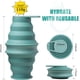 thumbnail image 2 of Botellas de agua plegables Botella de silicona plegable a prueba de fugas sin BPA de 17 onzas con anillo anticolapso para viajes, camping, senderismo, correr, deporte, 2 of 5