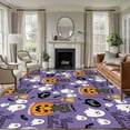 thumbnail image 2 of Halloween 6x9 Area Rugs, Orange Pumpkin Funny Ghost Black Cat Purple Non-Skid Rubber Backing Large Rectangle Rugs - Living Room Bedroom Home Office, Indoor Floor Mat Carpets Washable Rug, 2 of 9