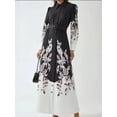 thumbnail image 5 of Printed Long Sleeve Maxi Dress with Belt, 5 of 6