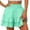 *Mint Green, variant on Women's Linen High Waisted Shorts with Floral Pleated Hem ,Casual Summer Bottoms Black,Womens Plus S