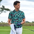 thumbnail image 3 of Yiaed Leopard 1Print Men's Short Sleeve Polo Shirt,Golf Polo for Men Three-Button Golf Shirt Athletic Casual Collared T-Shirt- Medium, 3 of 7