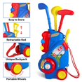 thumbnail image 2 of Set de golf Jovizo para niños y niñas de 2 a 5 años con carrito y tapete, 2 of 5