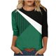 thumbnail image 1 of Elegante blusa de manga corta con cuello redondo retro para mujer con estampado de manga tres cuartos OAVQHLG3B Store lin121212, 1 of 4