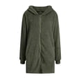 thumbnail image 3 of Cárdigan de Larga con Capucha y Cremallera para Mujer, Chaqueta Holgada de Felpa, Chaqueta de Felpa para Mujer Verde XL, 3 of 8