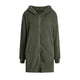 thumbnail image 3 of Cárdigan de Larga con Capucha y Cremallera para Mujer, Chaqueta Holgada de Felpa, Chaqueta de Felpa para Mujer Verde M, 3 of 8