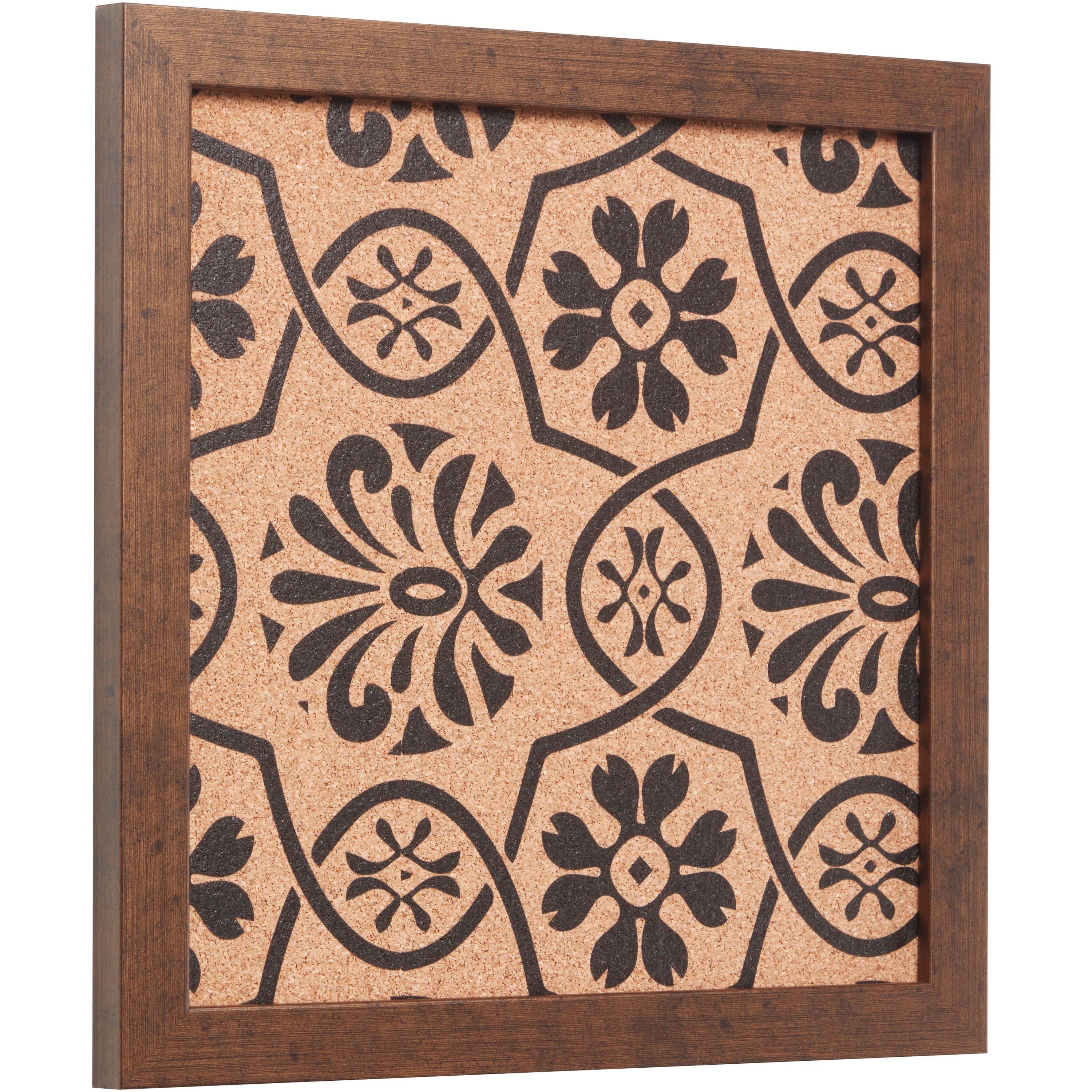 Craig Frames Decorative Cork Bulletin Board, 12x12 Inch, Copper Frame with Floral Pattern