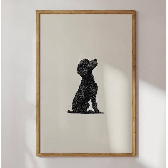Elegant Poodle Silhouette Print - Minimalist Dog Wall Art, Modern Pet Portrait, Black And White Animal Art For Dog Lovers Wall Art, Modern Wall Decor, 8x12 UNFRAMED